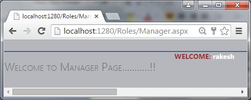 Manager welcome page
